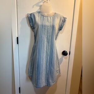 Blue Striped Midi Dress